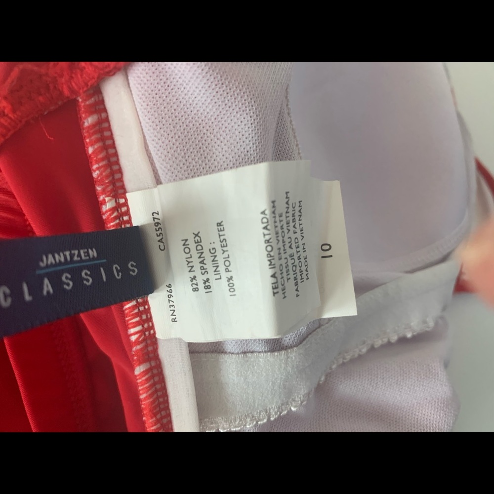 Jantzen Classic Red Ruffle Convertible Swimsuit - Picture 4 of 6